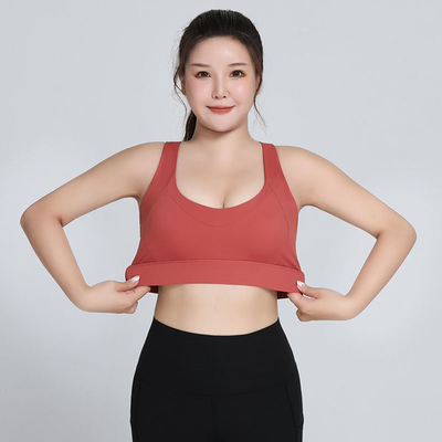 Fitness Crop Top Cross Back Bra Plus Size Shockproof Longline Underwear