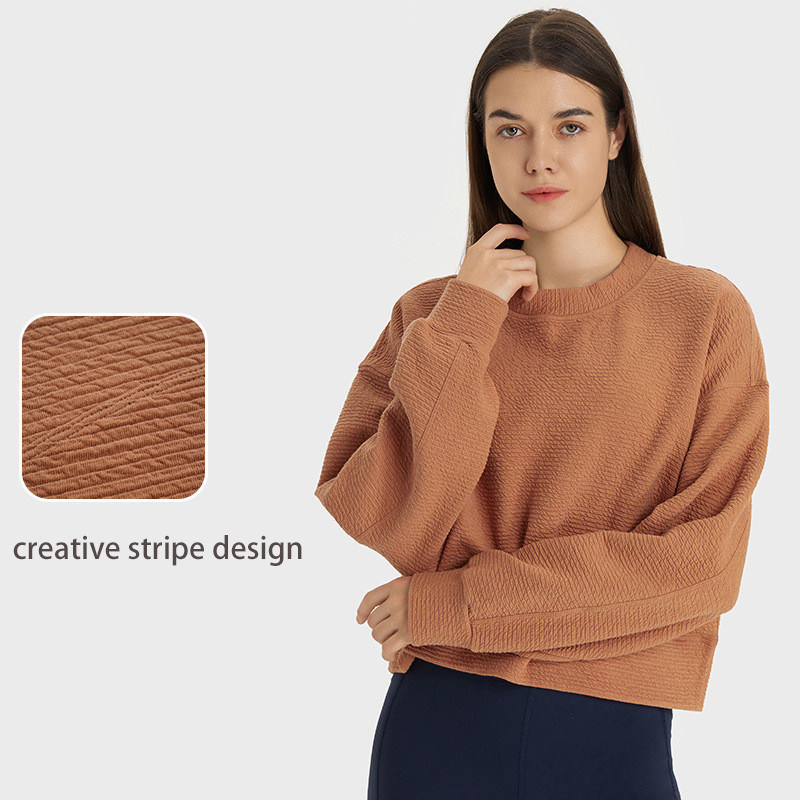 Drop Shoulders Women Sports Hoodies Tops Loose Cotton Sweatshirts